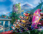Planet Coaster will be available as a free game until. Pictured: the cover photo of the title.