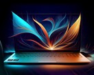 Artistic render of a laptop powered by an AMD Ryzen AI 400 series processor.