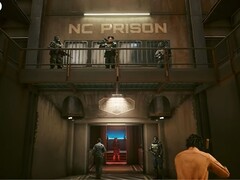 A screengrab of Night City Prison in Cyberpunk 2077's Edgerunners 2 update