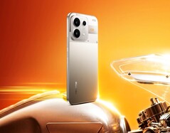 The Realme P4s features an eye-catching design with a partially transparent camera module.