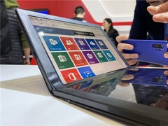 The foldable Lenovo ThinkPad X1 was on show in China. (Image source: Lenovo/ITHome)
