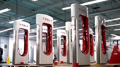 Prefabricated Supercharger piles (Image source: Tesla)