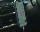 An image of a smartphone running a navigation app