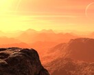 An artist's illustration showing a landscape on an exoplanet.