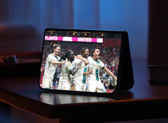 The iPhone Duo in flexible viewing mode.