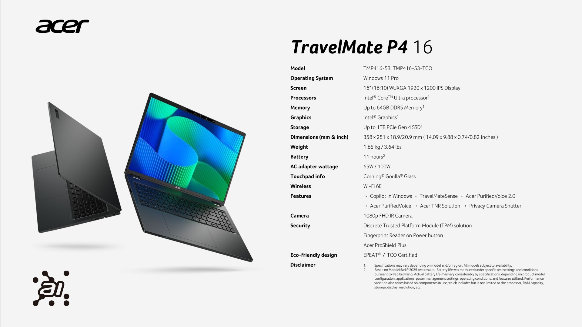 Acer TravelMate P4 Spin 14 and TravelMate P4 16 get Meteor Lake vPro ...