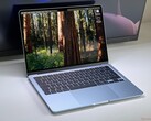 Apple MacBook Air 13 M5 in Sky Blue viewed from the front with the display active