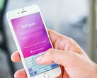 Smartphone running Instagram app