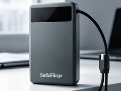 The SolidForge is a solid-state power bank with a display