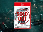 Final Fantasy 7 Remake Switch 2 retail box with sold out sign (Image source: Amazon, Square Enix with edits)