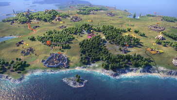 An image showing a map in Knights of Honor II: Sovereign.
