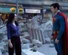 Lois Lane and Superman pause amid Metropolis rubble (Image source: Warner Bros. Pictures / Jessica Miglio via Batman News)