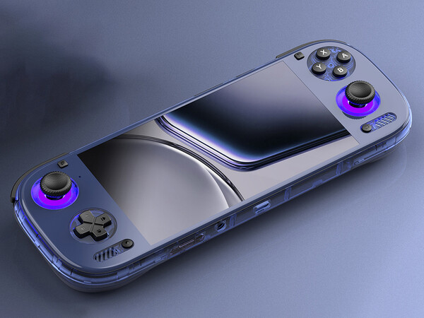 The AYN Odin 3 in Clear Blue.
