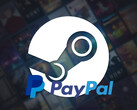 Steam backdrop with PayPal logo is shown (Image source: Steam, PayPal with edits)