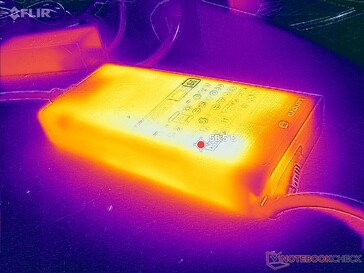AC adapter reaches over 57 C when running demanding loads