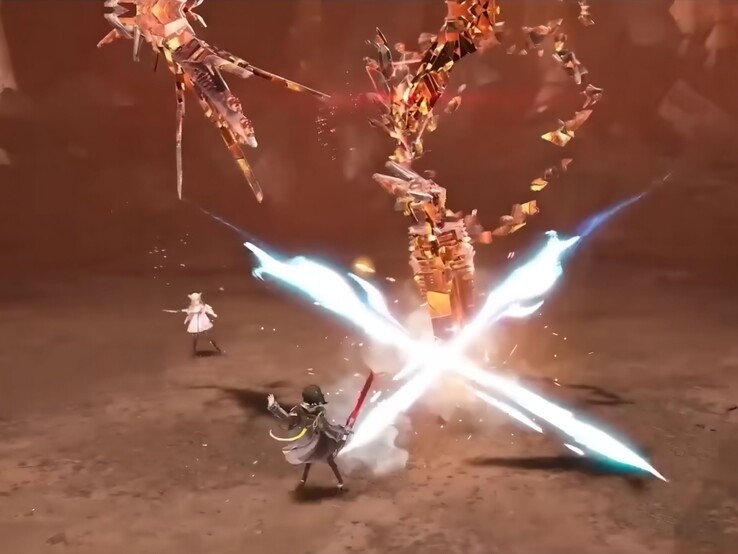 Up to four party members fight together in real-time battles. (Screenshot from the official Arknights: Endfield gameplay trailer)