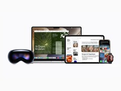 Artistic render showing Siri AI across devices.