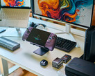 The new MSI Claw 8 EX with our full testing setup.