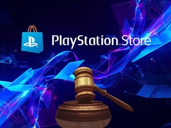 Banner for PlayStation Store lawsuits with gavel shown