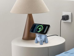 The Ugreen rocket-shaped 2-in-1 wireless charger is available in the US for $64.99. (Image source: Ugreen)