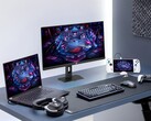 Asus XG27UCMG gaming monitor alongside various Asus electronics