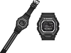 The Casio G-Shock GBX100SFJ-1 features a sleek all-black design and a high-contrast negative display.