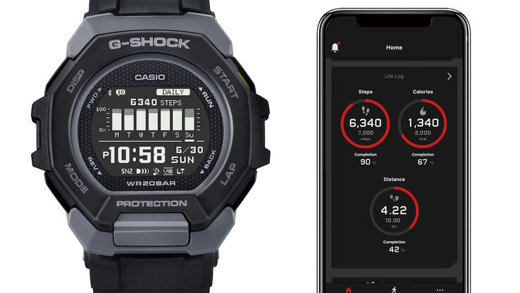 The GBD-300 tracks steps, distance, pace, and calories burned for a hundred runs. (Source: Casio)