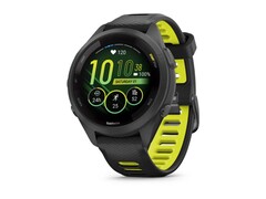 The smaller 42 mm FR265S looks subtle yet sporty in this black-and-yellow colourway. (Image source: Garmin)