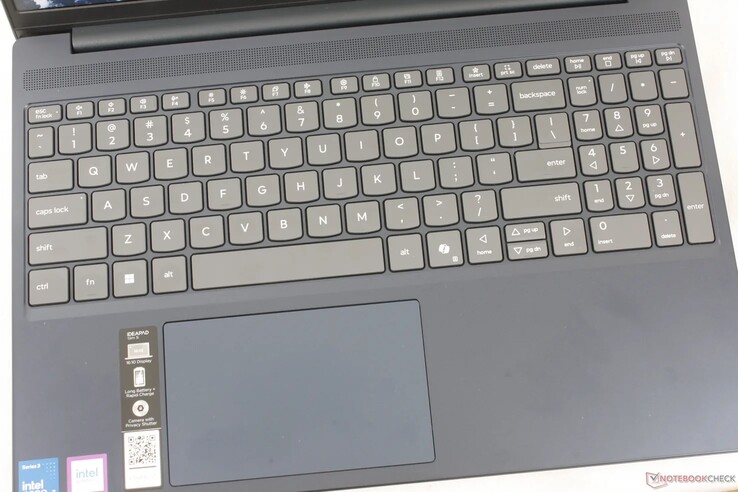 The Lenovo IdeaPad Slim 3i laptop features a decent keyboard with a num pad.