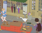 A screengrab of Untitled Goose Game running on PC