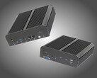 ASRock's iBOX Arrow Lake mini-PC from the front and back. (Image source: ASRock - edited)