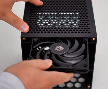 Top-mounted 120 mm cooling fan installed inside the ITG Cube 3D-printed gaming enclosure