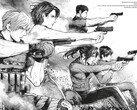 Official artwork from Resident Evil: Death Island Vol. 1.