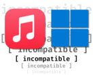 Apple Music and Windows truly feel like they are incompatible - that Apple did a half-assed job of porting one of their key apps to the most popular PC OS in the world. (Image source: Apple, Microsoft, Anubhav Sharma - Notebookcheck)