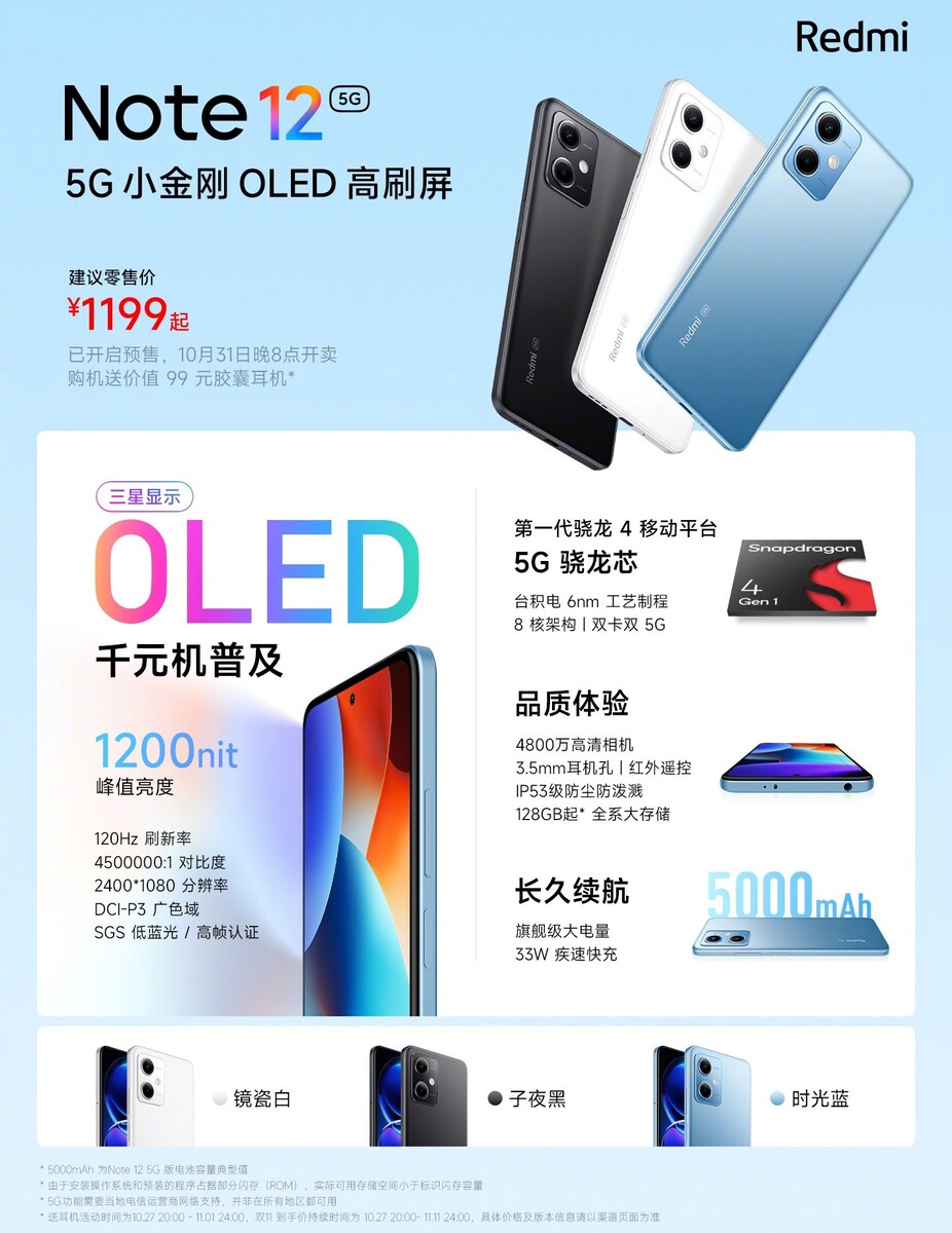 Xiaomi Mixiaomi Redmi Note 12 5g - Snapdragon 4 Gen 1, 120hz Amoled, 48mp  Triple Camera