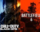 Call of Duty: Black Ops 7 and Battlefield 6 banners shown side by side (Image source: Steam, Sony PlayStation with edits)