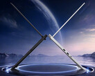 The Lecoo Fighter 7000X 2026 starts at around $1,163. Pictured: a promo picture showing the slim design of the laptop.
