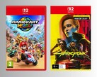 Switch 2 launch titles: Mario Kart World and Cyberpunk 2077 (Image source: Game UK, JB Hi-Fi with editing)