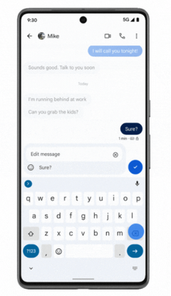 A new Android update will let Google Messages users edit sent messages. (Image via Google)