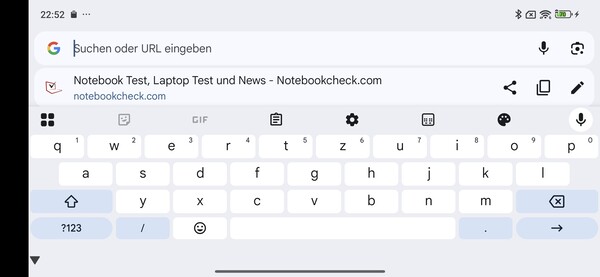 Keyboard in landscape format