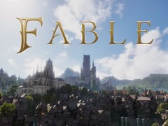 The Fable logo with the world of Albion in the background