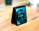The Moto Razr Ultra on a table top.