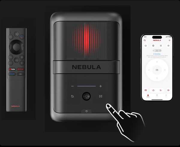 The Nebula X1 can be operated using the touch controls, included remote, or the companion app. (Image source: Anker Nebula)