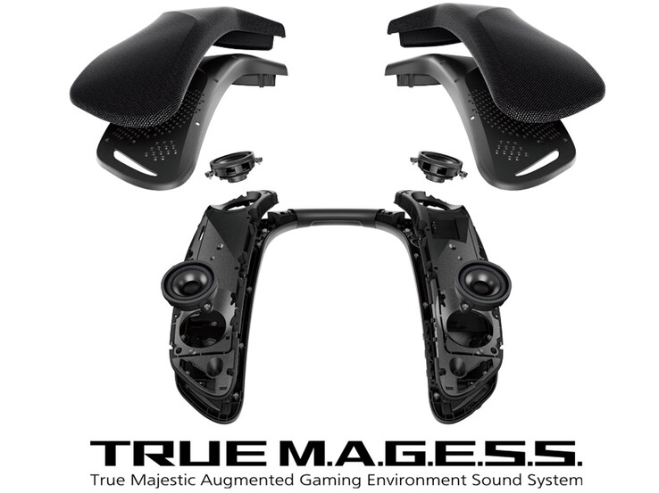 The Panasonic SC-GNW10S-FF neck speaker uses four 38mm cone drivers to produce 4.0 surround sound. (Image source: Panasonic)