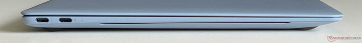 Left: 2x USB-C 4.0 with Thunderbolt 4 (40 Gbit/s, DisplayPort, Power Delivery)