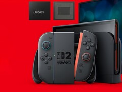 LPDDR5X memory shown above Switch 2 (Image source: Samsung, Nintendo of America with edits)