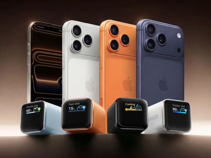 The Anker Nano Charger (45W, Smart Display, 180° foldable) is available in four colors