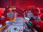 Astrometica Steam screenshot showing a building covered in red goo