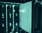 Close-up of server racks in a data center