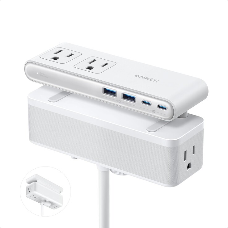 The Anker Nano Power Strip (10-in-1, 70W, Clamp) in white